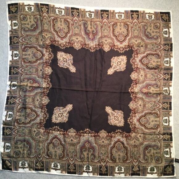 Ellen Tracy 100% Silk Scarf Paisley Print 34”x34” - Picture 1 of 3